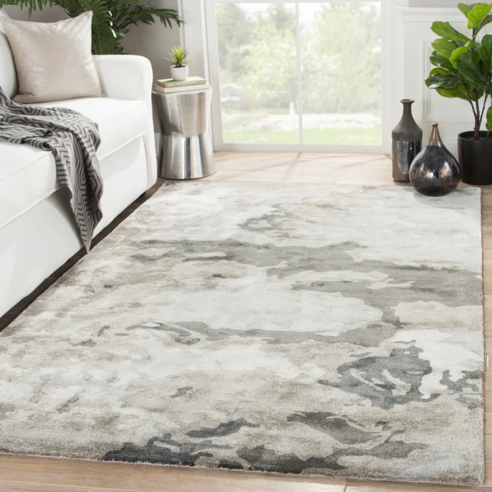 Jaipur Living Glacier Handmade Abstract Gray/ Silver Area Rug (8'X10')