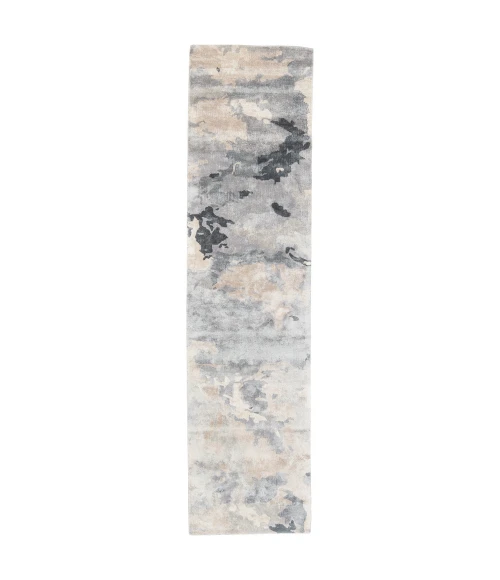 Jaipur Living Glacier Handmade Abstract Gray/ Dark Blue Runner Rug 2'6"X8'