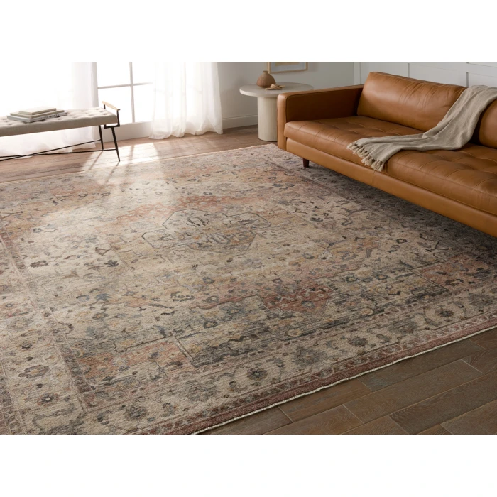 Vibe by Jaipur Living Starling Medallion Tan/ Pink Area Rug 8'X10'4"
