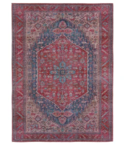 Vibe by Jaipur Living Vindage Fairbanks VIN02 Red - Blue 3 ft. 11 in. X 6 ft. Rectangle Rug