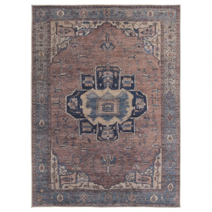 Vibe by Jaipur Living Barrymore Medallion Blue/ Dark Brown Area Rug 3'11"X6'