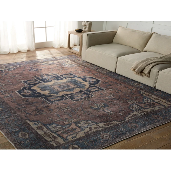 Vibe by Jaipur Living Barrymore Medallion Blue/ Dark Brown Area Rug 3'11"X6'