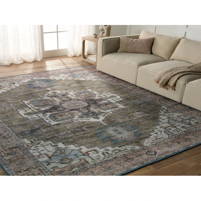 Vibe by Jaipur Living Chaplin Medallion Green/ Blue Area Rug 9'2"X12'