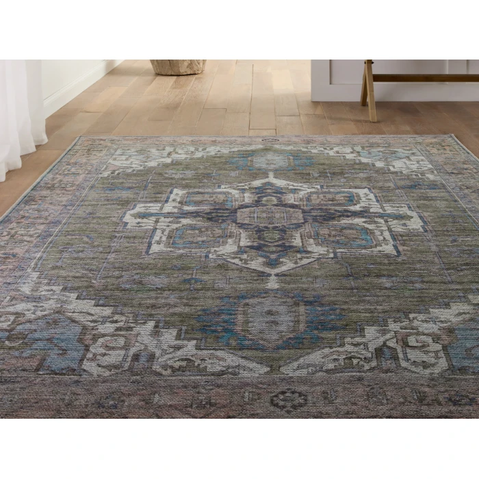 Vibe by Jaipur Living Chaplin Medallion Green/ Blue Area Rug 9'2"X12'