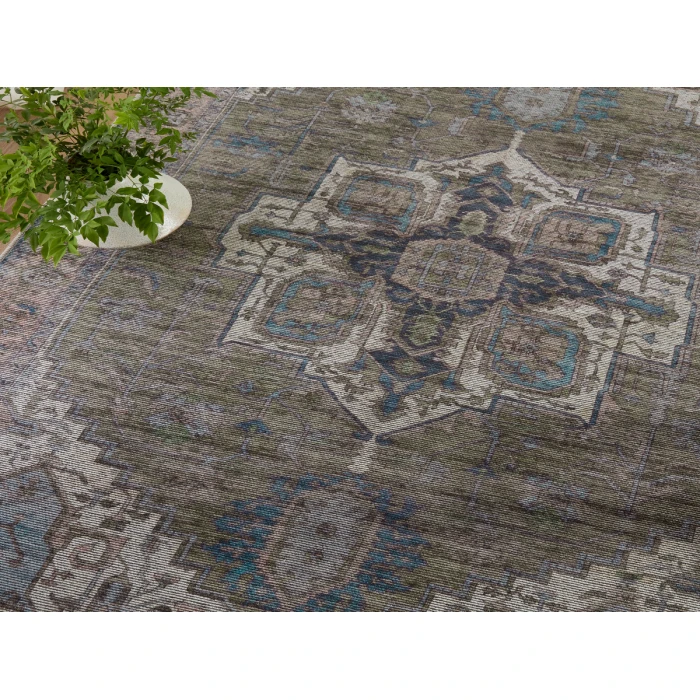 Vibe by Jaipur Living Chaplin Medallion Green/ Blue Area Rug 9'2"X12'