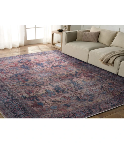 Vibe by Jaipur Living Ainsworth Medallion Blue/ Pink Area Rug 5'3"X8'