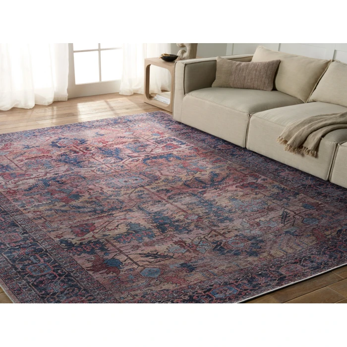 Vibe by Jaipur Living Ainsworth Medallion Blue/ Pink Runner Rug 3'X8'