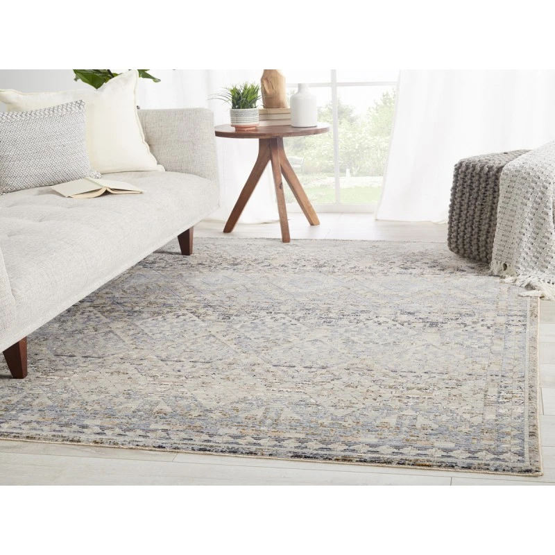 Jaipur Living Cashel Tribal Gray/ Dark Blue Runner Rug (2'5"X10')