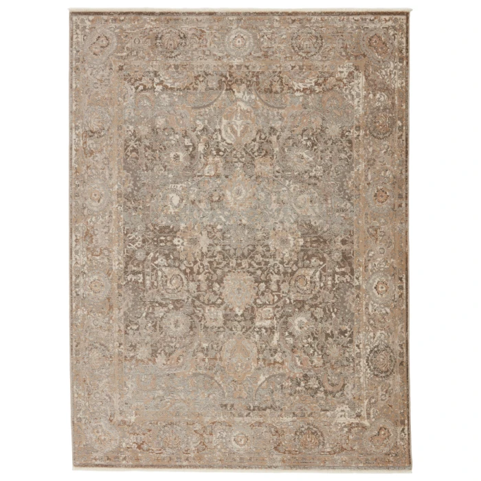 Jaipur Living Baptiste Oriental Dark Taupe/ Gold Area Rug (5'X7'6")