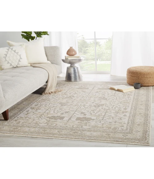 Jaipur Living Valentin Oriental Cream/ Light Gray Area Rug (7'10"X10'10")