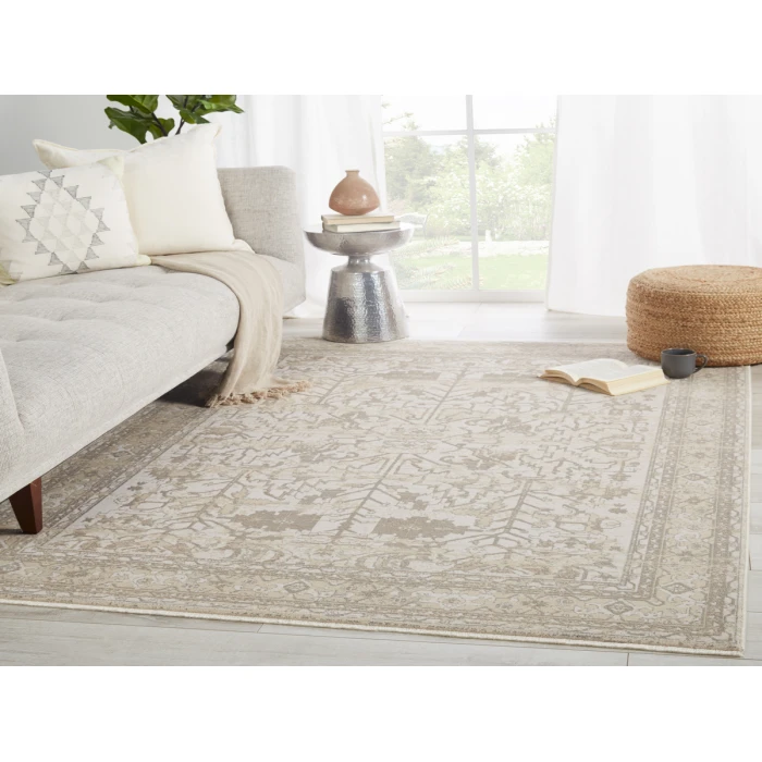 Jaipur Living Valentin Oriental Cream/ Light Gray Area Rug (7'10"X10'10")