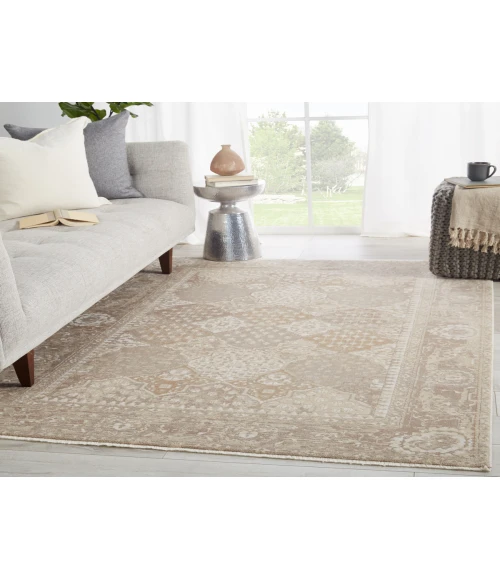 Jaipur Living Lourdes Trellis Gold/ Light Gray Runner Rug (2'6"X12')