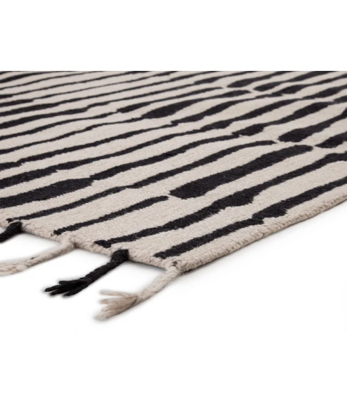 Nikki Chu by Jaipur Living Saville Handmade Tribal Black/ Ivory Area Rug (9'X12')