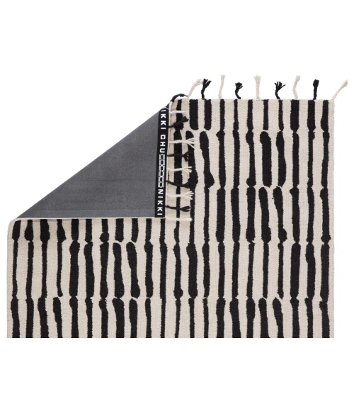 Nikki Chu by Jaipur Living Saville Handmade Tribal Black/ Ivory Area Rug (9'X12')