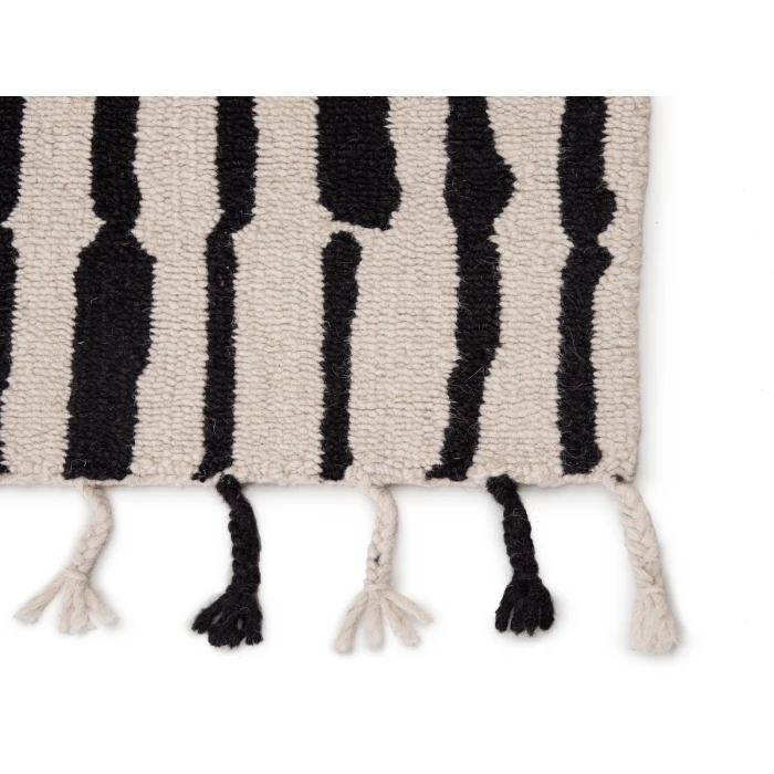 Nikki Chu by Jaipur Living Saville Handmade Tribal Black/ Ivory Area Rug (9'X12')