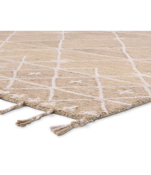 Nikki Chu by Jaipur Living Rhea Handmade Trellis Tan/ Ivory Area Rug 9'X12'