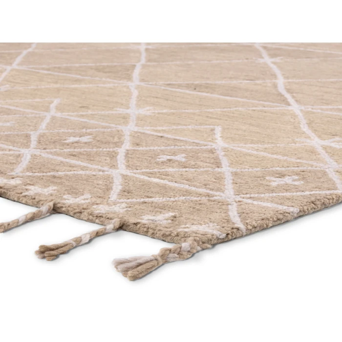 Nikki Chu by Jaipur Living Rhea Handmade Trellis Tan/ Ivory Area Rug 8'X10'
