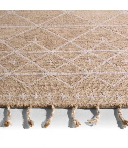 Nikki Chu by Jaipur Living Rhea Handmade Trellis Tan/ Ivory Area Rug (5'X8')
