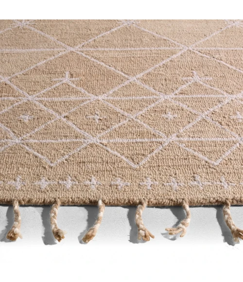 Nikki Chu by Jaipur Living Rhea Handmade Trellis Tan/ Ivory Area Rug 9'X12'