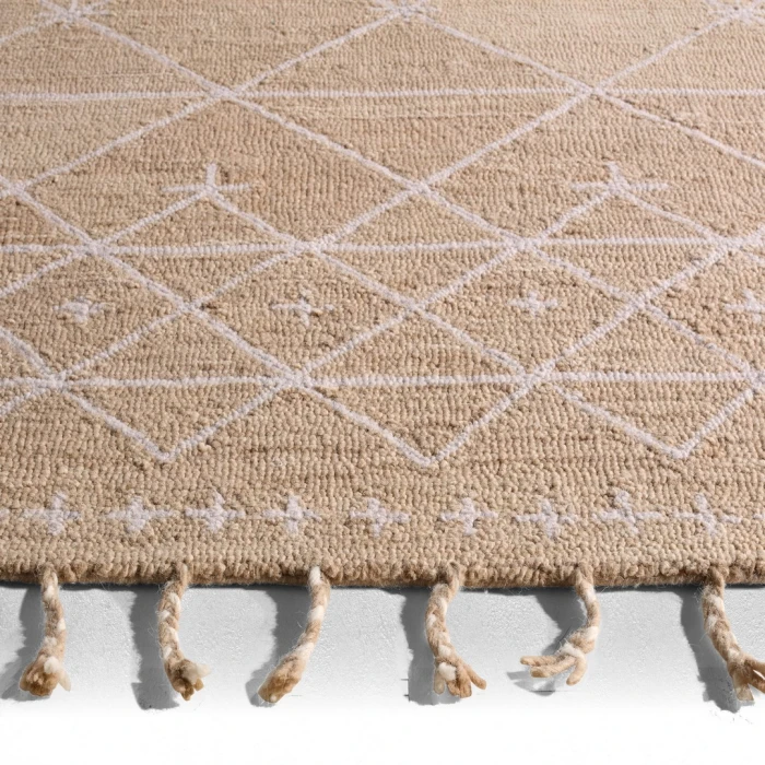 Nikki Chu by Jaipur Living Rhea Handmade Trellis Tan/ Ivory Area Rug 8'X10'