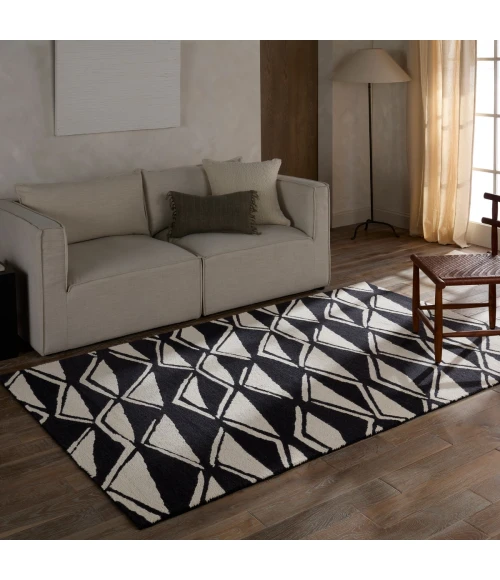 Nikki Chu Vera By Nikki Chu Black Vnk11 18 In. Swatch Square Rug