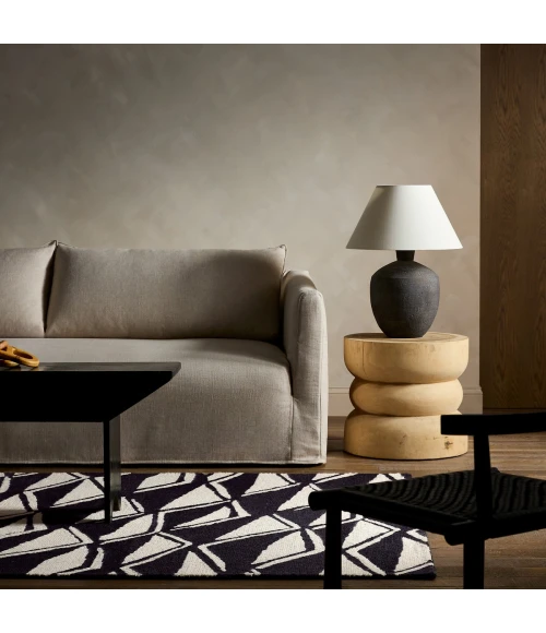 Nikki Chu Vera By Nikki Chu Black Vnk11 18 In. Swatch Square Rug