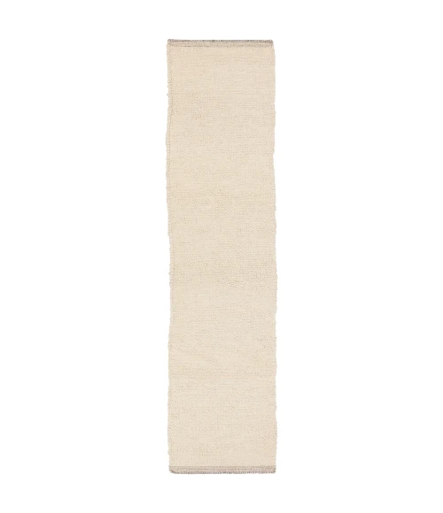 Jaipur Living Alondra Handmade Solid Cream/ Light Gray Runner Rug 3'X12'