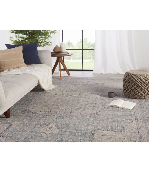 Jaipur Living Epsilon Medallion Blue/ Gray Runner Rug (3'X8')