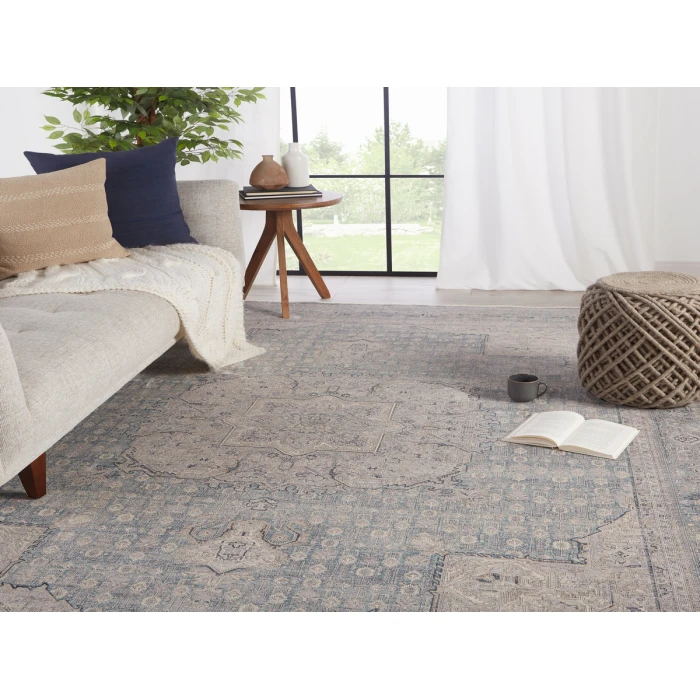 Jaipur Living Epsilon Medallion Blue/ Gray Runner Rug (3'X8')