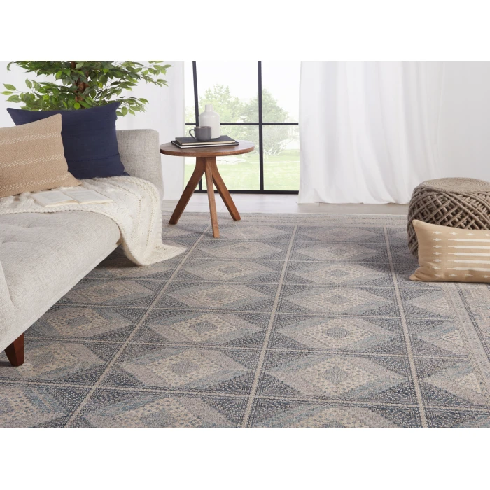 Jaipur Living Jamestown Trellis Blue/ Cream Runner Rug (3'X8')