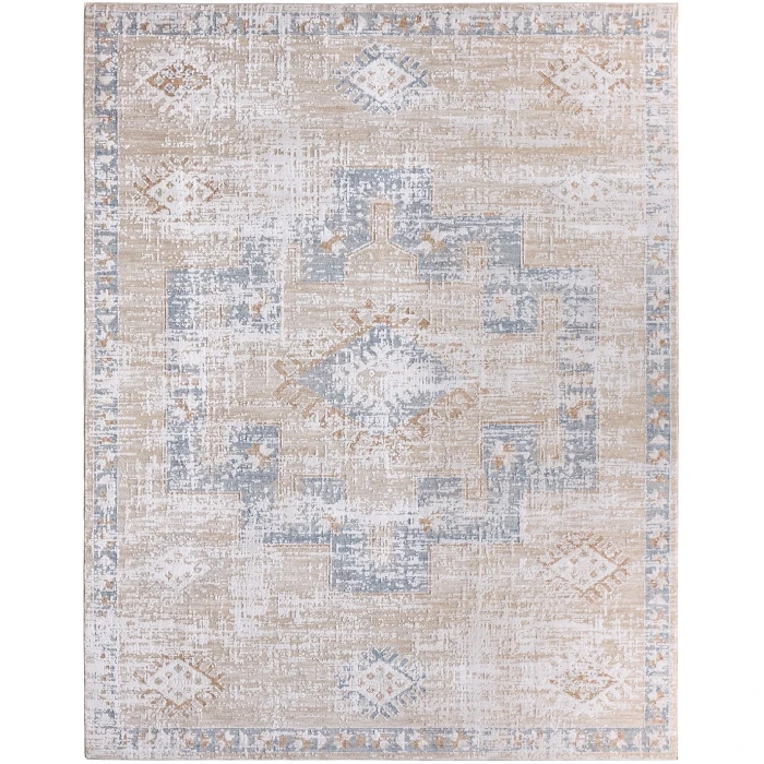 Jaipur Living Orin ZAR06 Medallion Tan/Blue Area Rug (6'X9')