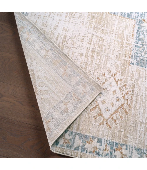 Jaipur Living Orin ZAR06 Medallion Tan/Blue Area Rug (18" Swatch)