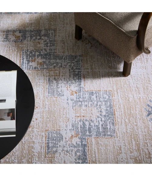 Jaipur Living Orin ZAR06 Medallion Tan/Blue Area Rug (18" Swatch)