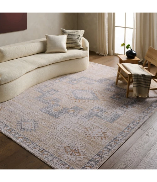 Jaipur Living Orin ZAR06 Medallion Tan/Blue Area Rug (18" Swatch)