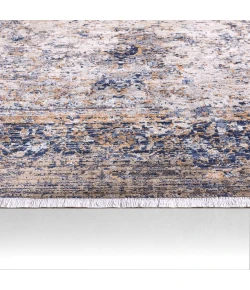 Label J Enyo ZFA02 Medallion Blue and Beige Area Rug (9'X12'11")