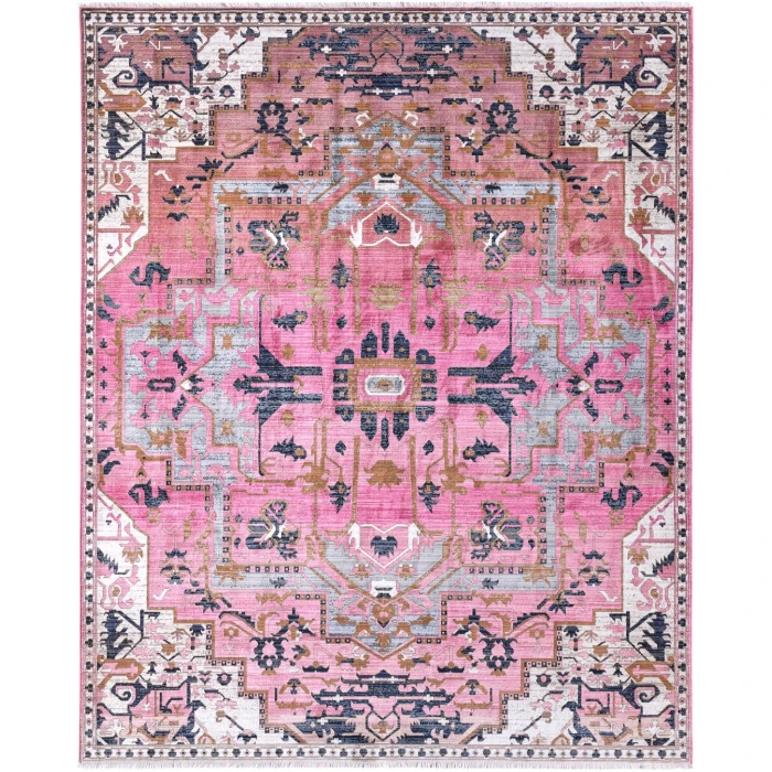 Vibe by Jaipur Living Bellona Medallion Pink/ Gray Area Rug (8'X10'6")