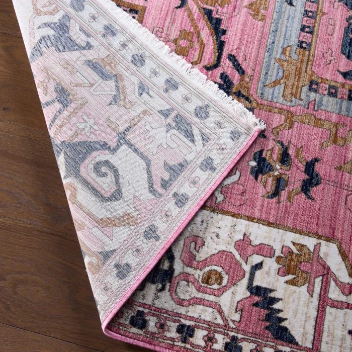 Label J Bellona ZFA06 Medallion Pink and Gray Area Rug (9'X12'11")