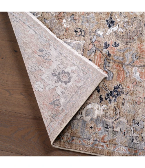 Label J Amena ZFA08 Medallion Brown and Gray Area Rug (9'X12'11")