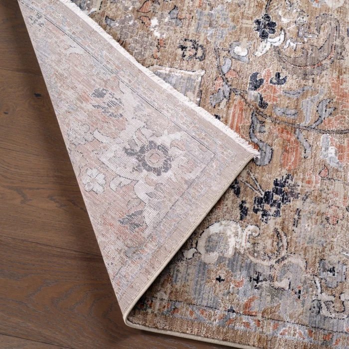 Label J Amena ZFA08 Medallion Brown and Gray Area Rug (9'X12'11")