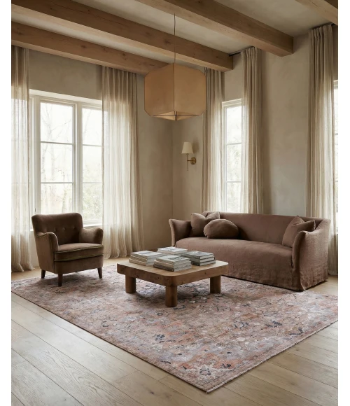 Label J Amena ZFA08 Medallion Brown and Gray Area Rug (9'X12'11")