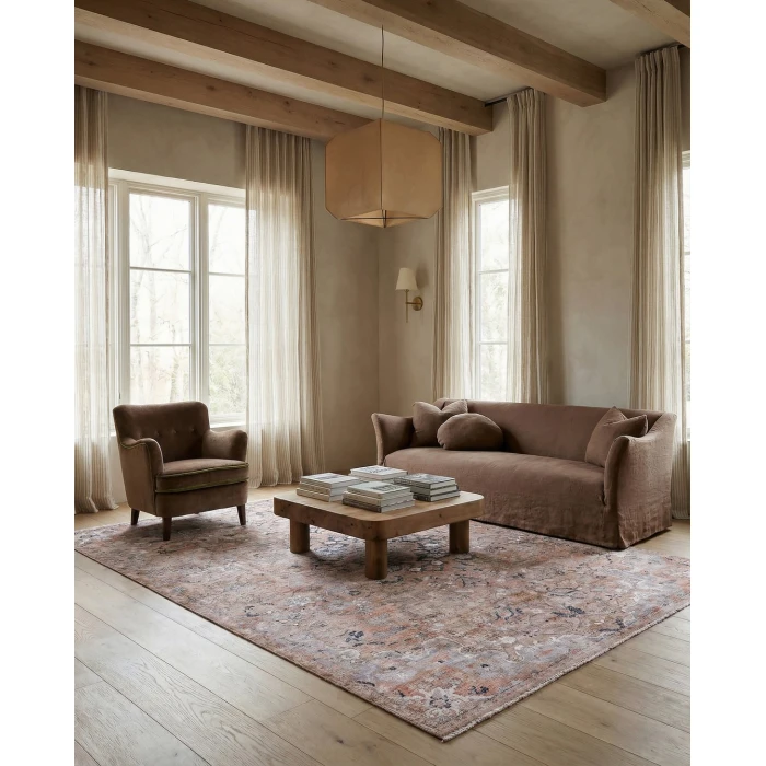 Label J Amena ZFA08 Medallion Brown and Gray Area Rug (9'X12'11")
