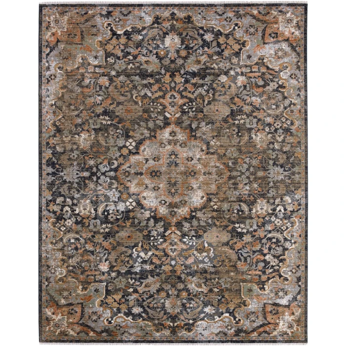 Label J Amena ZFA09 Medallion Blue/Gray Runner (3'X10'2")