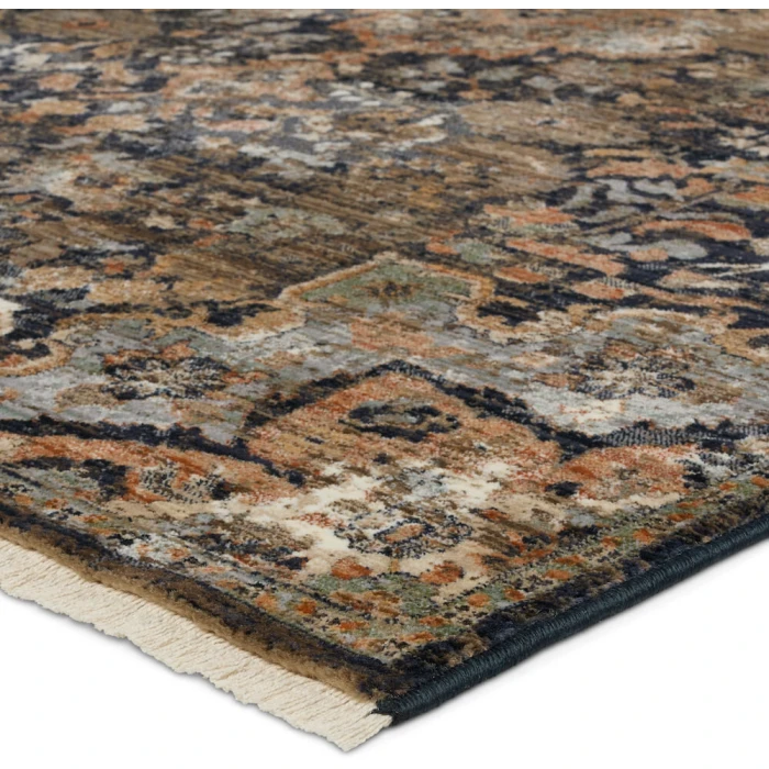 Label J Amena ZFA09 Medallion Blue/Gray Runner (3'X10'2")