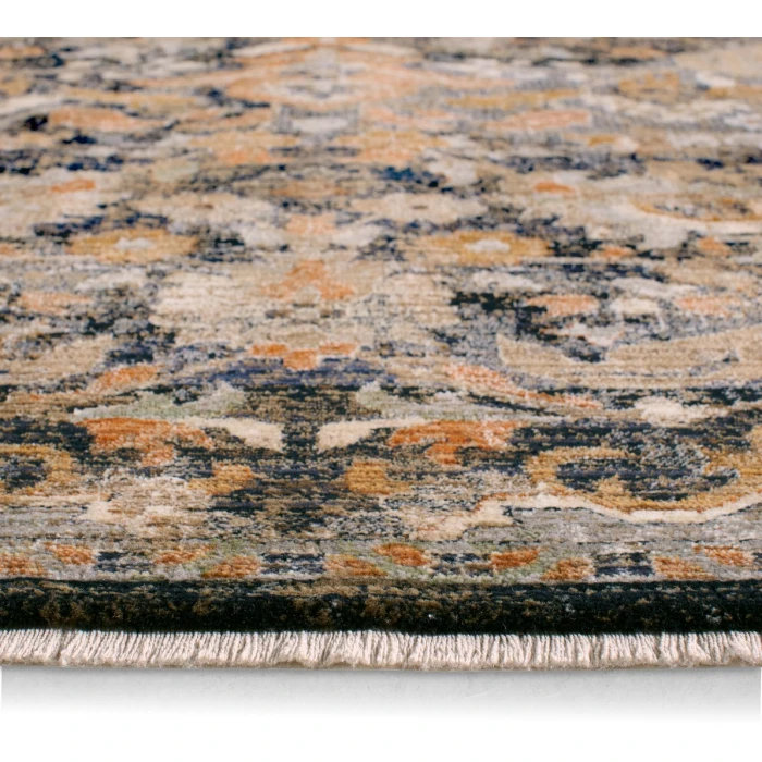 Label J Amena ZFA09 Medallion Blue/Gray Runner (3'X10'2")