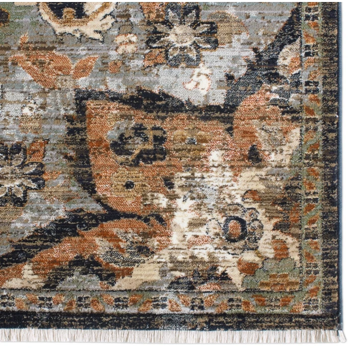 Label J Amena ZFA09 Medallion Blue/Gray Runner (3'X10'2")