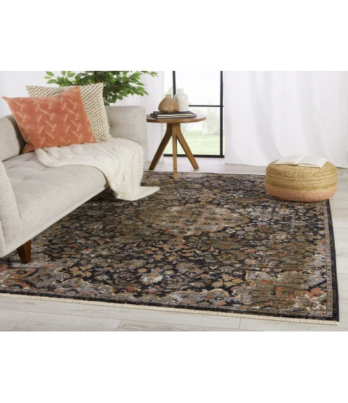 Vibe by Jaipur Living Amena Medallion Black/ Dark Taupe Area Rug (8'X10'6")