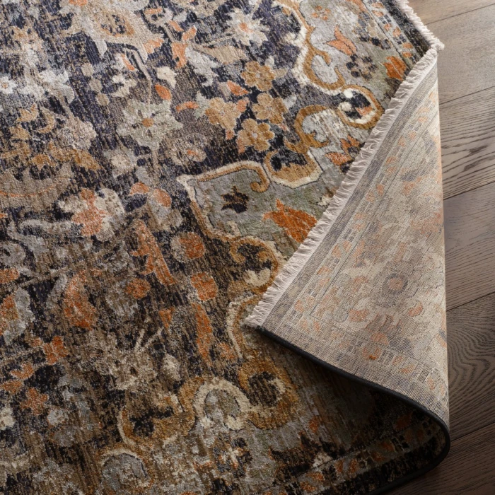 Label J Amena ZFA09 Medallion Blue/Gray Runner (3'X10'2")