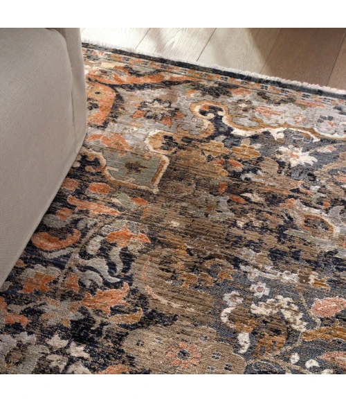 Label J Amena ZFA09 Medallion Blue/Gray Runner (3'X10'2")