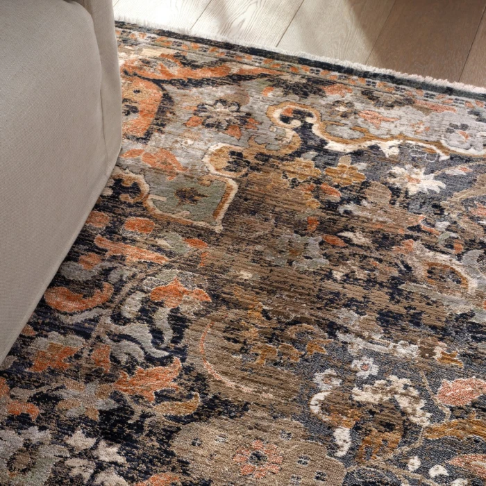 Label J Amena ZFA09 Medallion Blue/Gray Runner (3'X10'2")