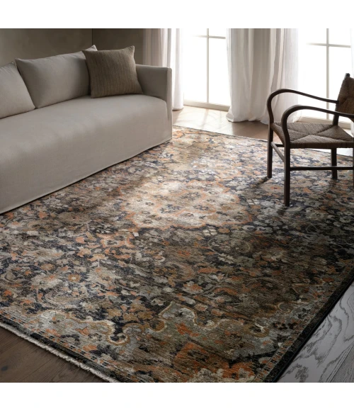 Label J Amena ZFA09 Medallion Blue/Gray Runner (3'X10'2")